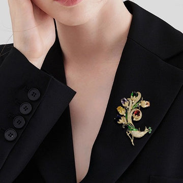 XSB173 - Peacock Gemstone Saree Brooch
